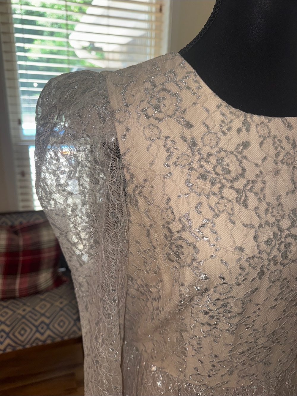 NWT ANTONIO MELANI x Born on Fifth White Lace Tiered Maxi Dress with Long Sleeve - Picture 11 of 14